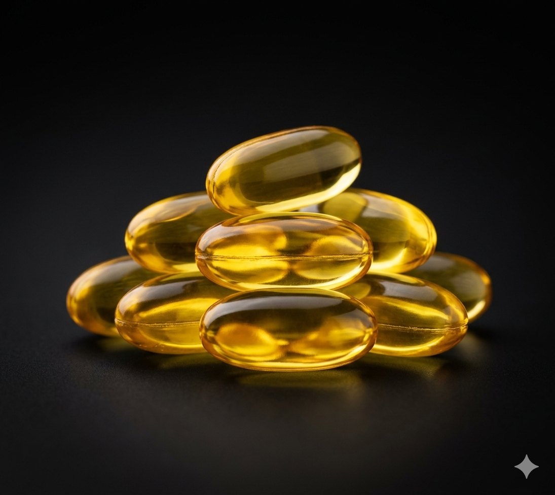 Omega-3 fish oil capsules