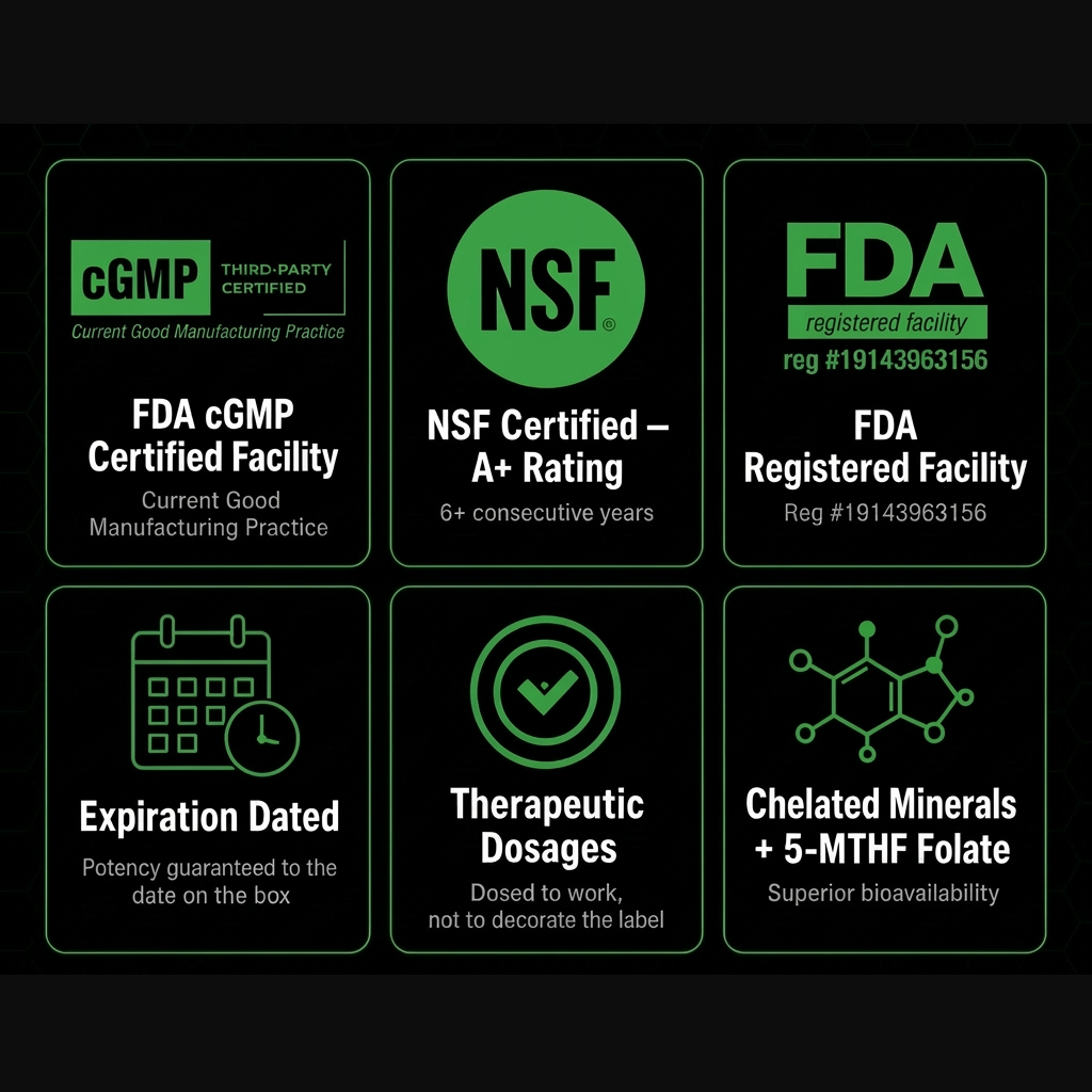 cGMP NSF FDA certifications